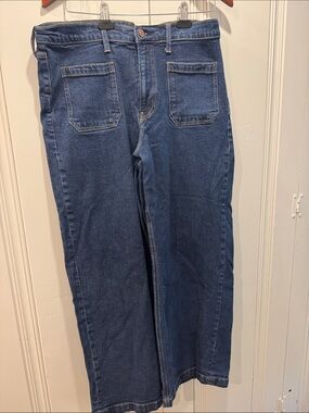 GAP Wide-Leg Jeans in Dark Blue Denim